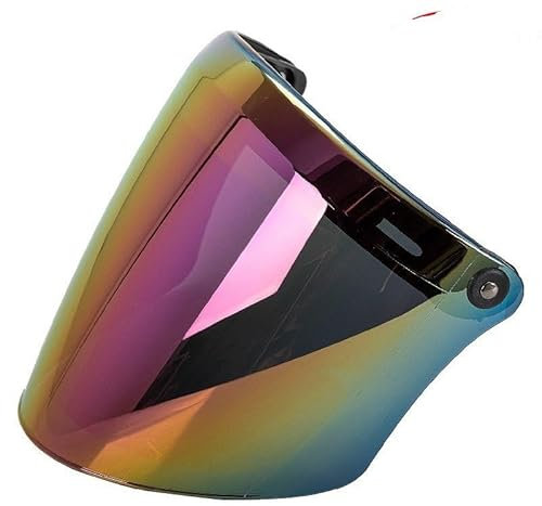 QLASIC Windschutz UV Schutz Ersatz Visier Universal 3 snap Motorradhelm Linse staubdicht und Winddicht Open Face Helm Half Face Helm Windschutzscheibe Zubehör (Color : 4)