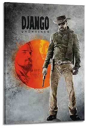GLUC Django UnchainedPoster, klassisches Film- und Fernsehposter, Album, Poster, Teenagerzimmer, Wanddekoration, 20 x 30 cm, Rahmenstil