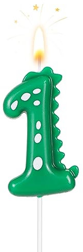 TOYMIS Zahlen Geburtstagskerzen, 7cm Dinosaurier Kerzen Geburtstagskuchenkerzen Dinosaurier Kerzen Geburtstag für Kuchen-Dinosaurier-Kerzen-Themenparty-Dekoration (Nummer 1)