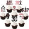 JOYMEMO Cupcake-Topper Rip to My 20s, 32 Stück, Roségold und Schwarz, Dekoration zum 30. Geburtstag für Frauen, doppelseitige Papier-Tortendekorationen, Beerdigungs-Motto-Party zum 30. Geburtstag