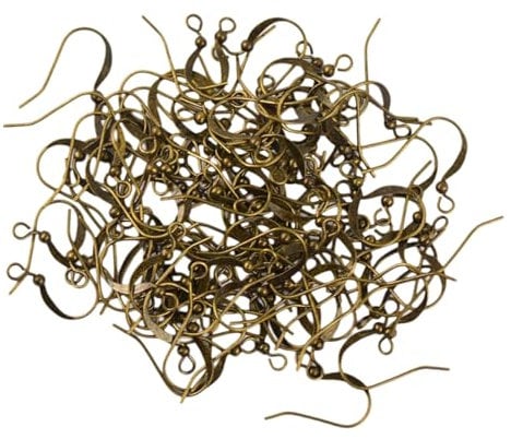 Antique Bronze Ear Hooks Brass Flat Fish Hooks Earring Findings Hypoallergenic Nicke Jewelry with Large 100 Pcs