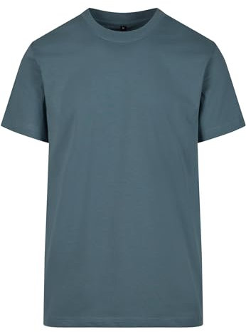 Build Your Brand Herren T-Shirt Round Neck, Männer Basic T-Shirt mit Rundhalsausschnit, Regular Fit, Baumwolle, Dustyblue, 3XL