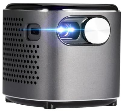 VVHUDA Mini Projector DLP Android Real 4K LED Smart Proyector with Battery Portable Beamer (D As shown) small gift