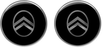 Citroen New 3D Logo Aufkleber, Schwarz, 2er Set, 12 mm