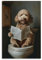 Reccmeny Mini-Goldendoodle-Haustier-Lesung Zeitung auf Toilette, Leinwandmalerei, Wandkunst, realistisches Poster, Druck, Kunstwerk, Bild für Schlafzimmer, Raumdekoration, 40 x 60 cm, ungerahmt 1-2