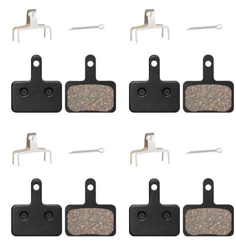 Oiieco Cube Bremsbeläge 4 Paar MTB Fahrrad Bremsbeläge Scheibenbremse, B01s Hintere Bremsbeläge Aus Metall Kompatibel mit Shimano C501, M575, M525