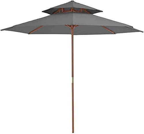 Terrassen-Freiarmschirm, 270 cm, winddichter Doppel-Top-Terrassen-Hängeschirm, übergroßer Outdoor-Marktschirm