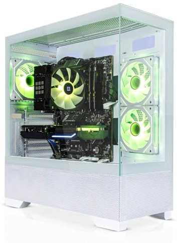 SYSTEMTREFF High-End Gaming PC weiß AMD Ryzen 7 5800X 8x4.7GHz | Nvidia RTX 5070 12GB DX12 | 1TB M.2 NVMe | 32GB DDR4 RAM | WLAN Desktop Computer Rechner für Gamer, Zocker & Streamer