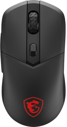 MSI Versa 300W Elite Gaming Maus, 8000 DPI, 30M+ Klicks Kailh Switch, Optischer Sensor, Ergonomisches Ambitextrous Handdesign, RGB-Licht