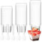 HuangXinyu 50 Pcs Dessert Cups, 160ml/5.6 Oz Clear Plastic Dessert Bowls Pots, Reusable Plastic Individual Cheesecake Pots for Pudding Cups Mousse Ice Cream Trifles Jelly Party + 50 Canape Spoons