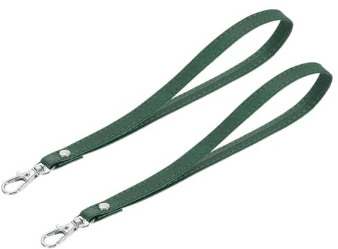 QUARKZMAN 2 Pcs Dragonne de Poignet, Dragonne de Poignet en Cuir Pu pour Remplacement de Coque de Téléphone Clés Portefeuille Sac à Main, Vert