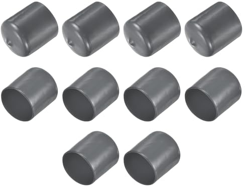 QUARKZMAN 10 Stück Gummi Endkappen 29 mm Gummikappen Runde Schutzkappen Bolzenkappen Pfostenkappe Gummifüße Stuhlsocken Fußkappen Stuhlgleiter Möbelgleiter für Rohren Tischfüße Dunkelgrau