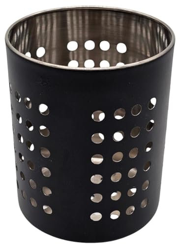 Bambelaa! Égouttoir à couverts en acier inoxydable pour évier, table, cuisine (environ 10,5 x 13,5 cm, noir)