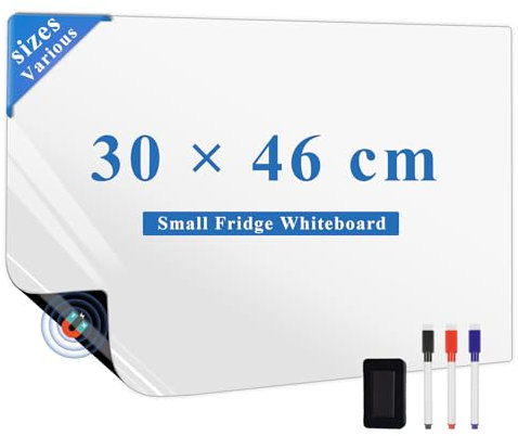 ‌LYZZXI Magnettafel Kühlschrank-A3 Whiteboard-Folien, Einkaufsliste Magnetisch Kühlschrank, Flexibler Magnetfolie Weiß für Einkaufsliste & Familiennotizen, inklusive Marker, Radiergummi