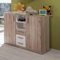 Babyzimmer Kinderzimmer Wickelkommode Wickeltisch umbaubar zur Kommode in Eiche mit weiß