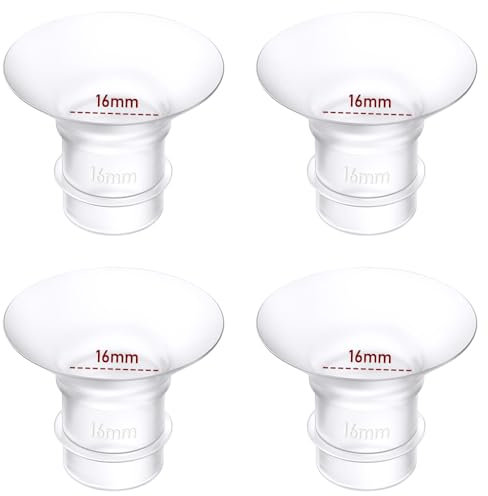 4 Stücke Flanscheinsätze 16mm für Momcozy M9/M6/M5/S12 Pro/S9 Pro/Medela/Spectra/Bellababy/Lansinoh/Elvie/Nuliie/KISSBOBO/ANWIKE 24mm milchpumpe,für 24mm Flansch/Schild der meisten Pumpen