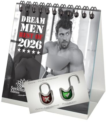 Sexy Dream Men Tischkalender 10cm x 10cm für 2026 Erotik Männer Mann - Seelenzauber