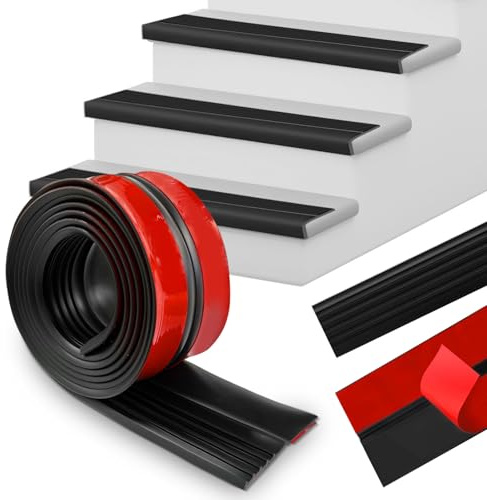 Treppenkantenprofil Selbstklebend, 3m Treppenkanten Antirutsch Treppenkantenschutz Rutschfeste Treppenstufe Treppenkantenprofil für Außen und Innenbereich