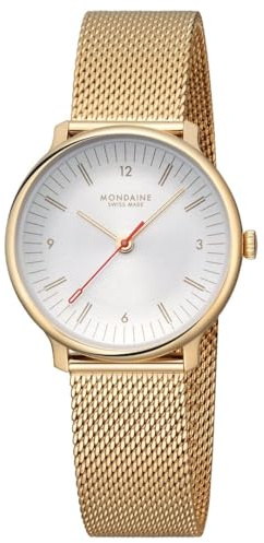 Mondaine Doppio Watch for Men 41mm, Swiss Quartz - Vintage Charm, Minimalist Design, Watches for Men, Water Resistant 5 ATM
