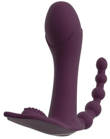 Beau Coeur Ariva - intensiver 3-fach Panty-Vibrator mit 10 Vibrationsmodi, inkl. Fernbedienung, in lila