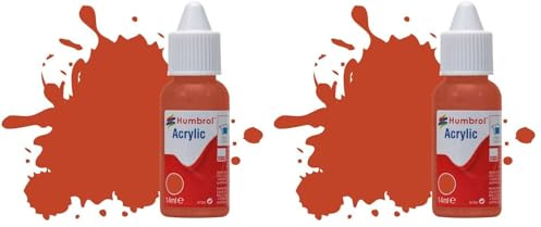 Humbrol Model Paint - DB0100 No 100 Red Brown - Matt (14ml), Acrylic Paints for Models, Plastic, Metal, Wood, Glass, Ceramics and More, Acrylic Touch Up Coat - Hobby Bottle for Craft Kits (Pack of 2)