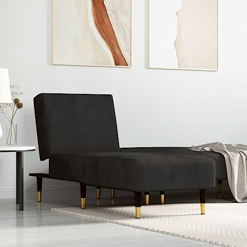 Generisch Chaiselongue Schwarz Samt,Möbel,Stühle,Chaiselongues-352805