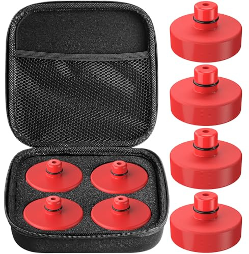Almohadilla de ElevacióN para Tesla, 4 Piezas Tacos Tesla, Accesorios para Tesla Model 3/Y/X/S, Jack Pads con Caja de Almacenamiento, Protege la BateríA Y El Chasis, Rojo