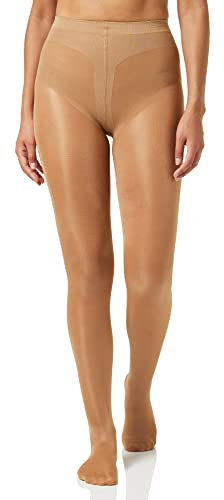 Nur Die Figura 25 DEN Shaping-Strumpfhose transparente glänzende Feinstrumpfhose breiter Komfortbund Bauch-Weg Damen, amber, S