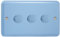 Varilight V-Pro Lily Pastel Duck Egg Blue 3 Gang LED Trailing Edge Dimmer Switch 1 or 2 Way