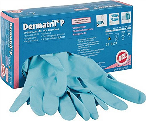 KCL 37565 Nitrilhandschuhe Dermatril P 743 Gr.11 L.280mm blau Kat.III EN374, 50 Stück