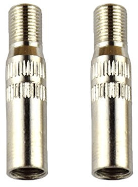 Gazechimp 2X Auto PKW Motorrad Fahrrad Reifen Ventil Verlängerung Adapter Ventilkappe Chrom, Universelle Passform, Messing, Reifenzubehör, Reifenventilkappe