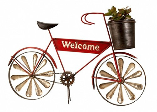 unbekannt Metall Fahrrad mit Pflanztopf 53cm Blumentopf Garten Figur Planzkübel Wilkommenschild
