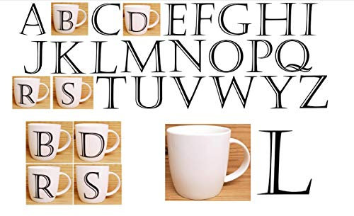 Personalised L Mug Fine China Boston 12 oz Alphabet Letter A-Z Hand Decorated in UK