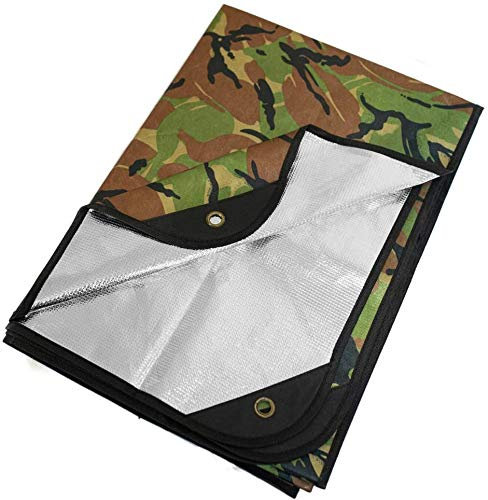 Arcturus Manta de Supervivencia Resistente, Lona Reflectante térmica aislada, 60 x 82 Pulgadas, para Todo Tipo de Clima, Manta de Emergencia Reutilizable para automóvil o Campamento (Camuflaje de