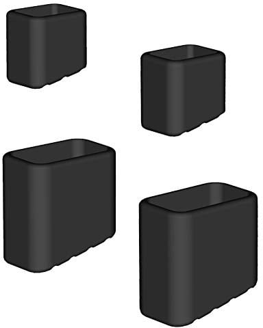 Colombo | Ersatzfüße Factotum Hocker aus rutschfestem Kunststoff | Füße für Leiter | Farbe Schwarz | Maße vorne 32 x 40 x 22 mm hinten 22 x 22 x 18 mm | Made in Italy