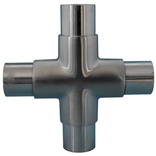 Kreuzverbinder für 33,7 x 2 mm Rohr Edelstahl Steckfitting Rohrverbinder Rohrbogen Flansch Verbinder
