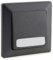 MILOS Taster mit Beschriftungsfeld 0-250V~/ max. 10A mit 1-fach Rahmen Unterputz Klingel-Taster Anthrazit
