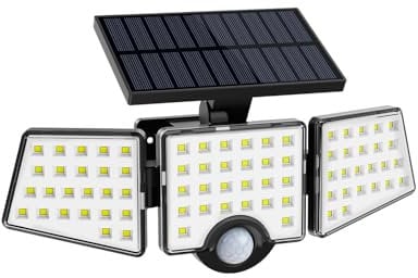 Lepro Solar Security Lights, 1000LM Solar Floodlights Motion Sensor with 360 Degree 3 Adjustable Heads, IP65 Waterproof, Wide Lighting Angle Solar Lights Outdoor for Yard Garage Pathway