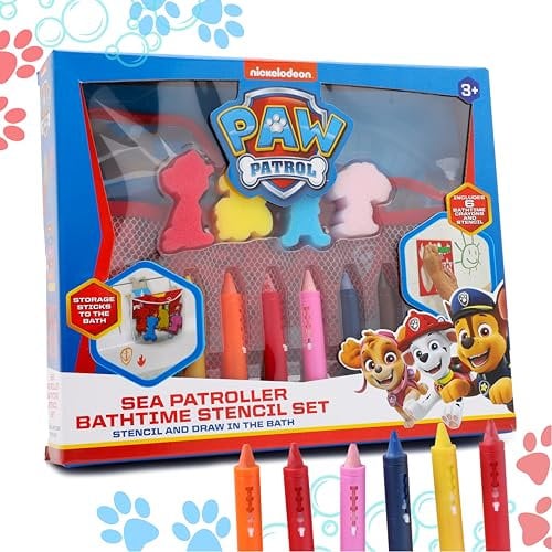 Toyland® Paw Patrol Sea Patroller Bademalstift- und Schablonenset – Badespielzeug – Geeignet ab 3 Jahren