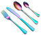 Silver Stainless Steel Gold Spoon Cutlery Dinnerware Set, Kitchen Forks Knives Spoons Tableware Set,rainbow 1 set