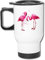 Flamingos Art Pink White Insulated Travel Tea/Coffee Mug.