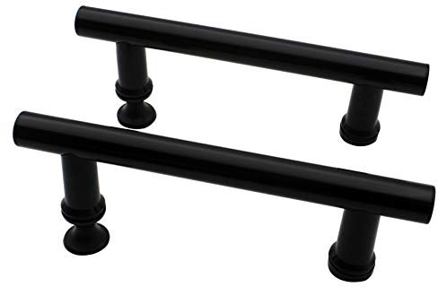KEABATH - Manijas para puerta de ducha (145 mm, acero inoxidable, 145 mm), color negro