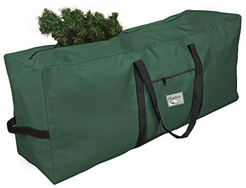 Bolsa de Almacenamiento para árbol de Navidad 125 cm, Duradera Impermeable Bolsa de Almacenamiento para árbol de Navidad Artificial y Otras Decoraciones navideñas – Verde