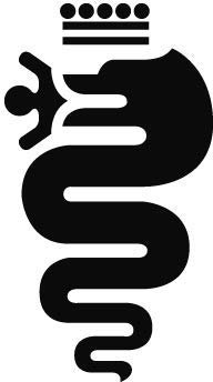 Adesivo Sticker Biscione (Argento Opaco, Grande 15 * 8,3cm)