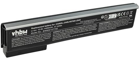 vhbw Batterie Remplacement pour HP CA06XL, CA09, CA09100XL, E7U21AA, E7U22AA, HSTNN-DB4X pour Ordinateur Portable (4400mAh, 10,8V, Li-ION)