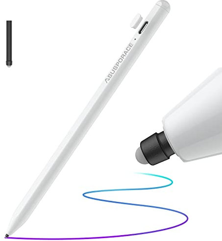 Silikon Spitze Stylus Pen für iPad, rutschfestes, papierähnliches Schreiben mit Palm-Ablehnung, leiser als Apple Pencil, Active Stylus für iPad Pro, iPad 9/8/7/6, iPad Air 4/3, iPad Mini 6/5