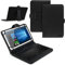 NAUCI Tablet Hülle kompatibel für Samsung Galaxy Tab A8 10.5 Tasche Tastatur Keyboard QWERTZ Schutzhülle Cover Standfunktion USB Schutz Case, Farben:Schwarz