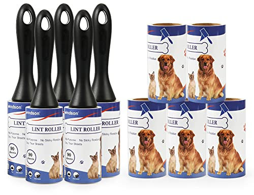 windson 900 Sheets/10 Refills Lint Rollers for Pet Hair Extra Sticky - Cat Dog Hair Lint Remover, Sticky Tape Roller for Clothes, Furniture, Carpet, Couch