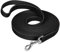 IOKHEIRA Trainingsleine für Hunde, wasserdichte Hundeleine mit Gepolstertem Griff 5m/10m/15m/20m, PVC-Hundeleine mit Starkem Rückruf für Hunde, Tracking & Camping (15M, Schwarz)