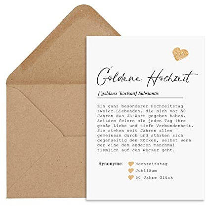 Nastami Postkarte DEFINITION inkl. Briefumschlag (Goldene Hochzeit)